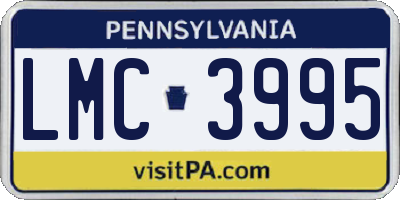 PA license plate LMC3995
