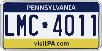 PA license plate LMC4011
