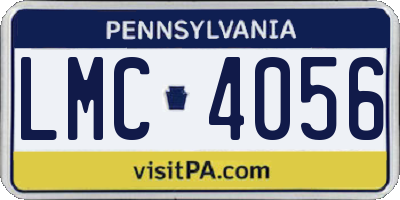 PA license plate LMC4056