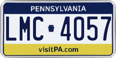 PA license plate LMC4057