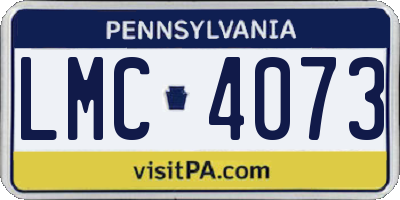 PA license plate LMC4073