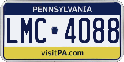 PA license plate LMC4088