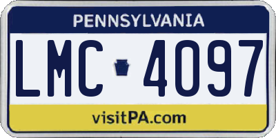 PA license plate LMC4097