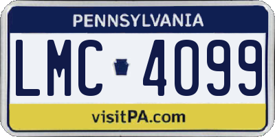 PA license plate LMC4099