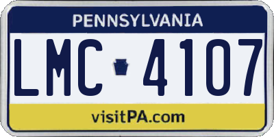 PA license plate LMC4107