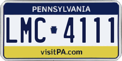 PA license plate LMC4111