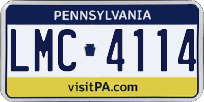 PA license plate LMC4114