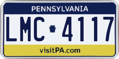 PA license plate LMC4117