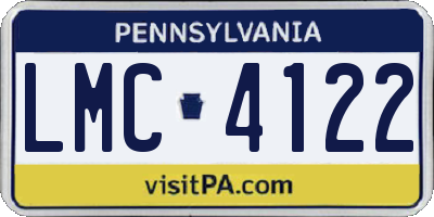 PA license plate LMC4122
