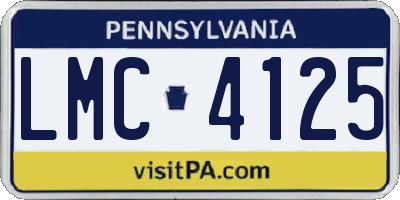PA license plate LMC4125