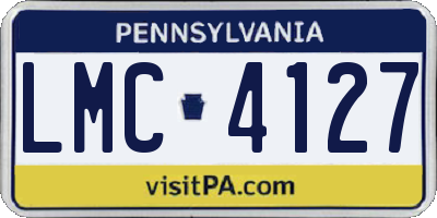 PA license plate LMC4127