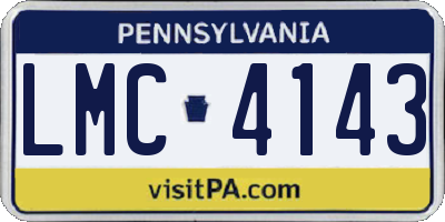 PA license plate LMC4143