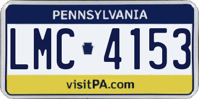 PA license plate LMC4153