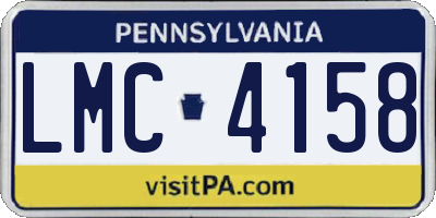PA license plate LMC4158