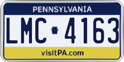 PA license plate LMC4163