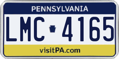 PA license plate LMC4165