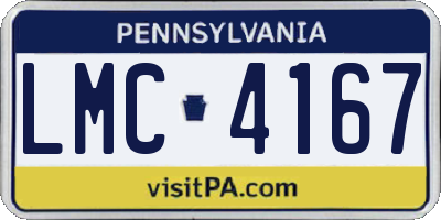 PA license plate LMC4167