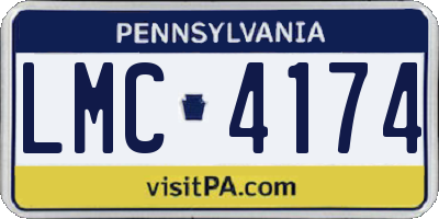 PA license plate LMC4174