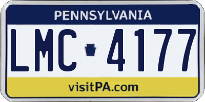 PA license plate LMC4177