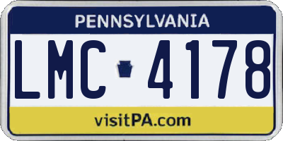 PA license plate LMC4178