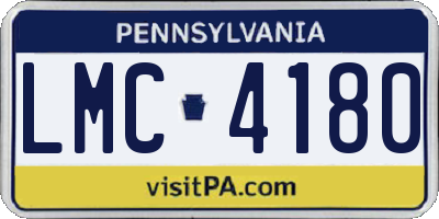 PA license plate LMC4180
