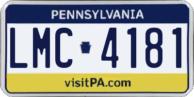 PA license plate LMC4181