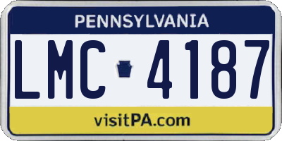 PA license plate LMC4187