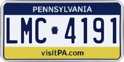 PA license plate LMC4191