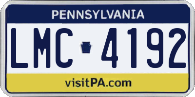 PA license plate LMC4192