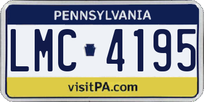 PA license plate LMC4195