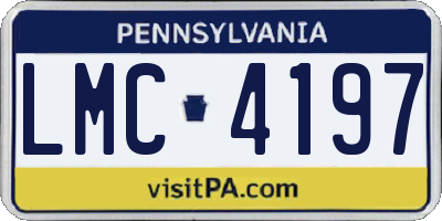 PA license plate LMC4197
