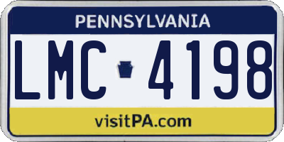 PA license plate LMC4198
