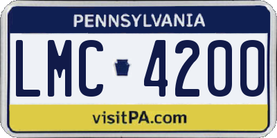 PA license plate LMC4200