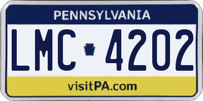 PA license plate LMC4202