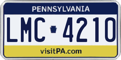 PA license plate LMC4210
