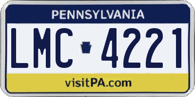 PA license plate LMC4221