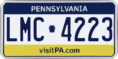 PA license plate LMC4223