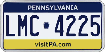 PA license plate LMC4225