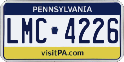 PA license plate LMC4226