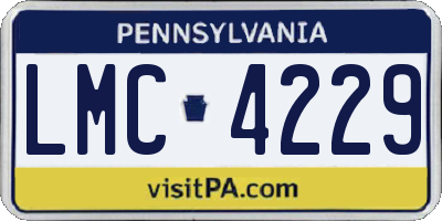 PA license plate LMC4229