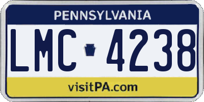 PA license plate LMC4238