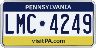 PA license plate LMC4249