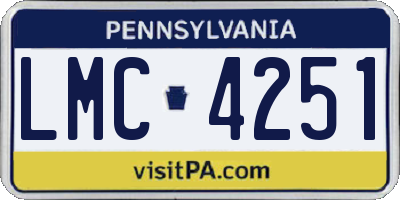 PA license plate LMC4251