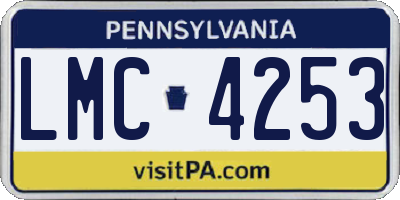 PA license plate LMC4253