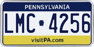 PA license plate LMC4256