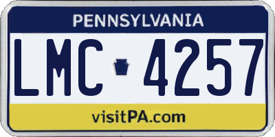 PA license plate LMC4257