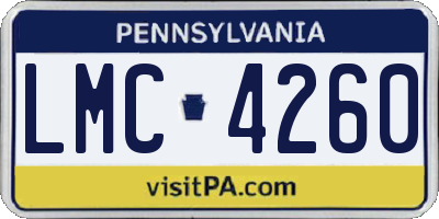 PA license plate LMC4260