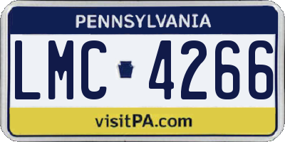 PA license plate LMC4266