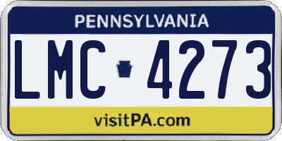 PA license plate LMC4273