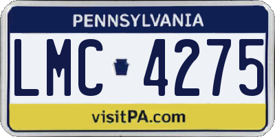 PA license plate LMC4275